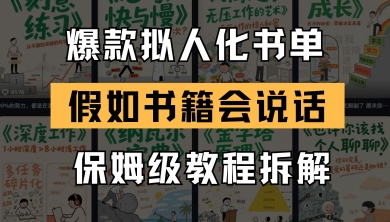 最新爆款拟人化书单玩法，假如书籍会说话，保姆级教程-资源宝库