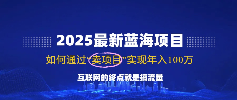 2025最新蓝海项目，零门槛轻松复制，月入10万+，新手也能操作！-资源宝库