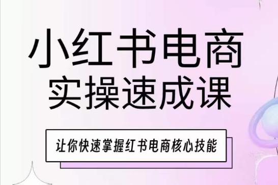 小红书电商实操速成课，让你快速掌握红书电商核心技能-资源宝库