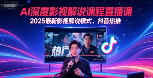 AI深度影视解说课程直播课，2025最新影视解说模式，抖音热推-资源宝库
