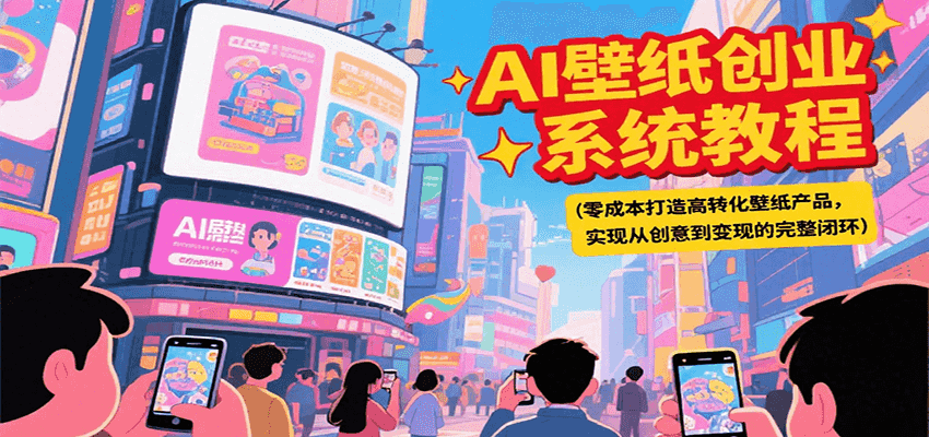 AI壁纸创业系统教程，零成本打造高转化壁纸产品，实现从创意到变现的完整闭环-资源宝库