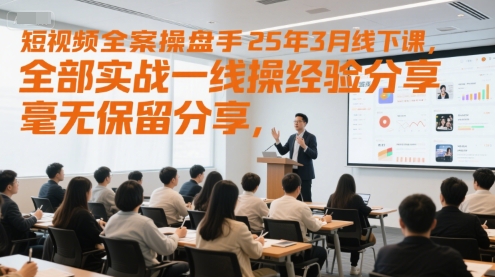 短视频全案操盘手25年3月线下课,全部实战一线操盘手经验分享,毫无保留分享,全是干货-资源宝库