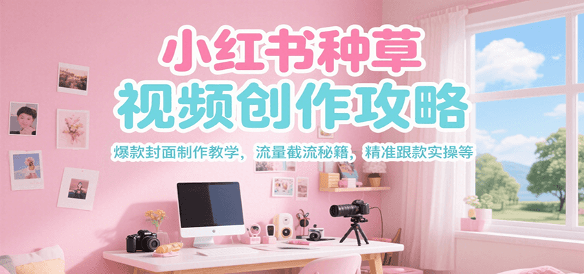 小红书种草视频创作攻略,爆款封面制作教学 ,流量截流秘籍 ,精准跟款实操等-资源宝库
