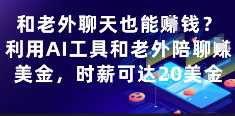 和老外聊天也能挣钱?利用AI工具和老外陪聊挣美金,时薪可达20刀-资源宝库