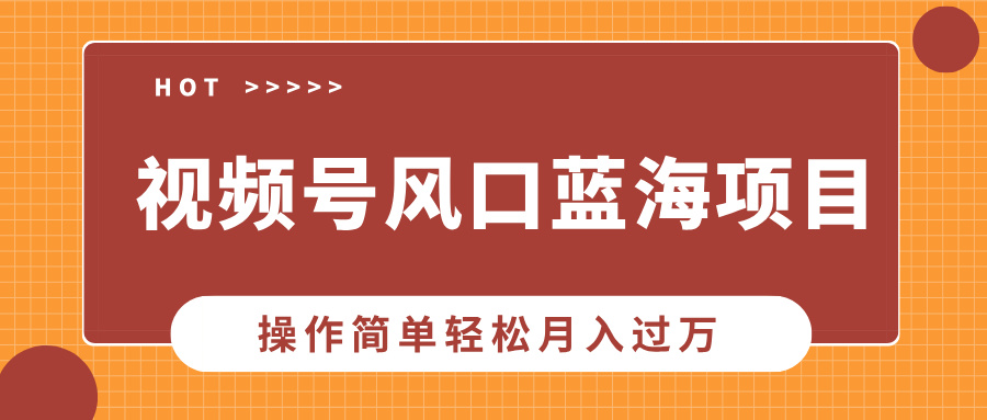 视频号风口蓝海项目，中老年人的流量密码，操作简单轻松月入过万-资源宝库