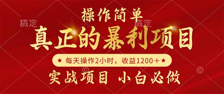 真正的暴利项目，操作简单，每天收益1200＋，自己做老板-资源宝库