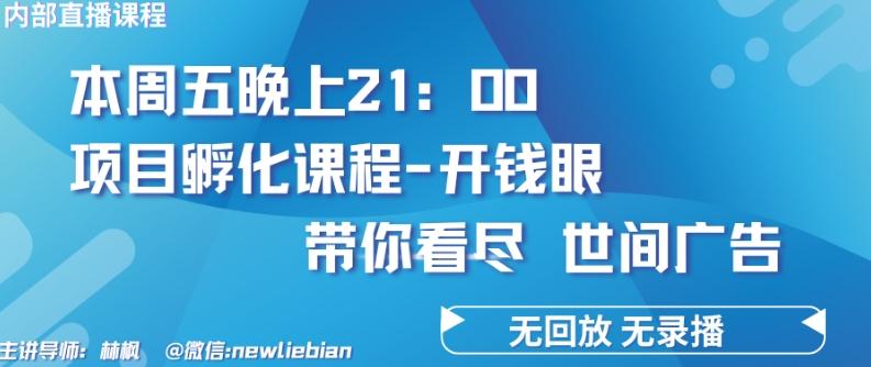 4.26日内部回放课程《项目孵化-开钱眼》赚钱的底层逻辑【揭秘】-资源宝库
