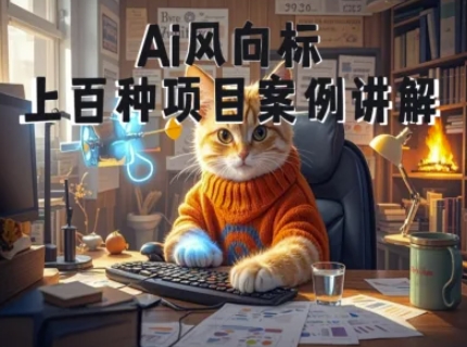 Ai风向标-附100种项目案例玩法-0基础小白到大神ai视频商业应用教学-资源宝库