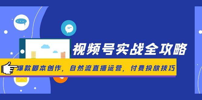 视频号实战全攻略，爆款脚本创作，自然流直播运营，付费投放技巧-资源宝库