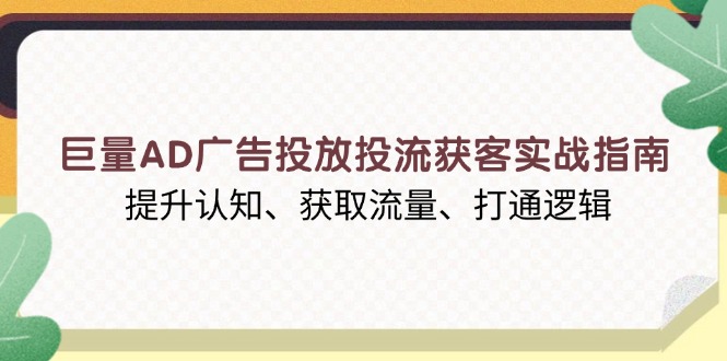 巨量AD广告投放投流获客实战指南，提升认知、获取流量、打通逻辑-资源宝库