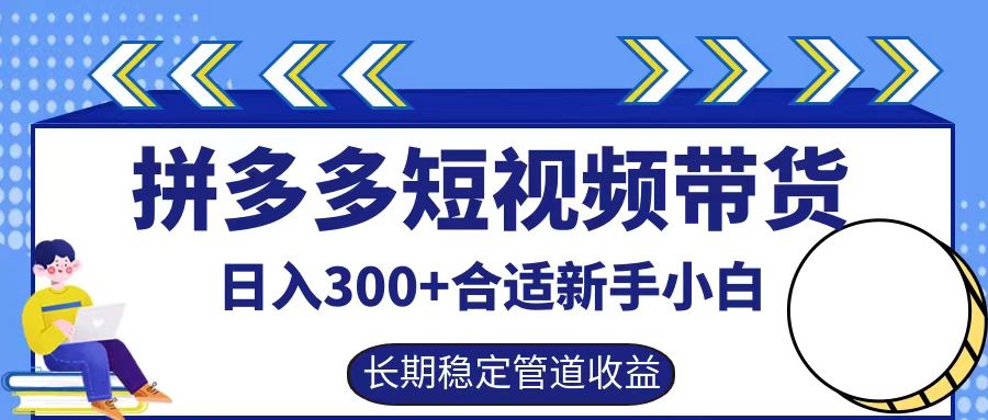 拼多多短视频带货日入300+，实操账户展示看就能学会-资源宝库