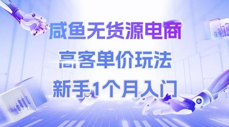 咸鱼无货源电商,高客单价玩法,新手1个月入门-资源宝库