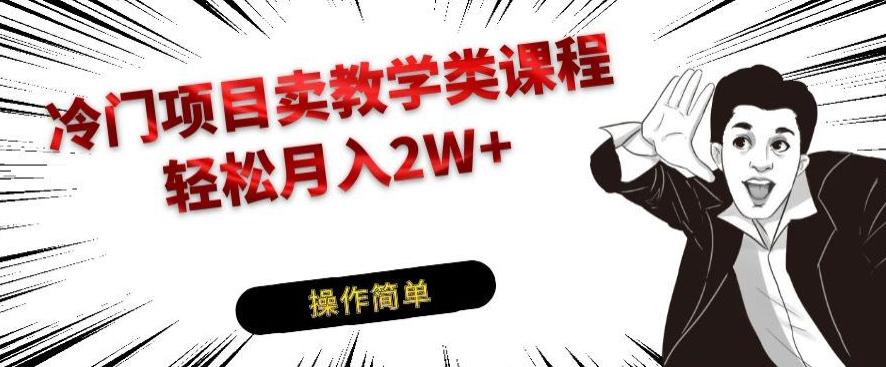 冷门项目卖教学类课程，轻松月入2W+-资源宝库