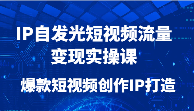 IP自发光短视频流量变现实操课，爆款短视频创作IP打造-资源宝库