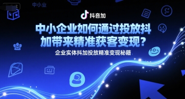 中小企业如何通过投放抖加带来精准获客变现?企业实体抖加投放精准变现秘籍-资源宝库