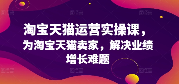 淘宝天猫运营实操课，为淘宝天猫卖家，解决业绩增长难题-资源宝库
