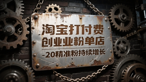 淘宝打付费创业粉单店每天稳定10-20精准粉持续增长【揭秘】-资源宝库