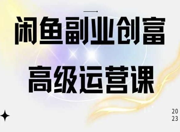 闲鱼电商运营高级课程，一部手机学会闲鱼开店赚钱-资源宝库