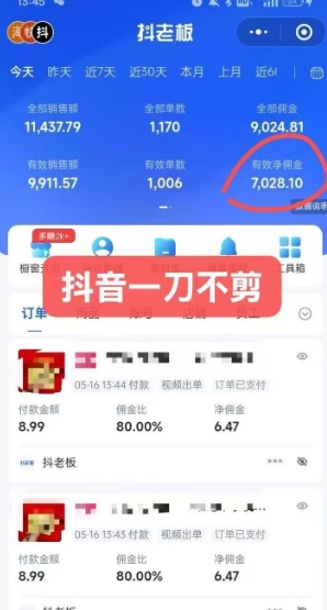 抖音短视频一刀不剪带货，不剪辑，不直播，每天发个视频，等着出单获取带货佣金-资源宝库