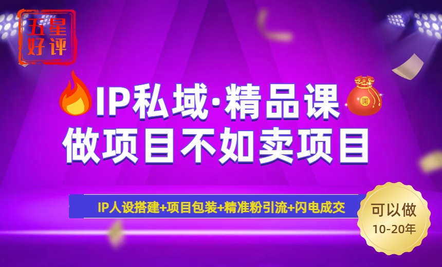 2025年“IP私域·密训精品课”，日赚3000+小白避坑年赚百万，暴力引流...-资源宝库