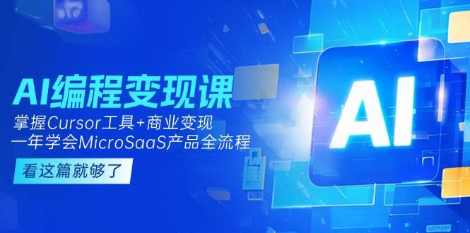 AI编程变现课:掌握Cursor工具+商业变现,一年学会MicroSaaS产品全流程-资源宝库