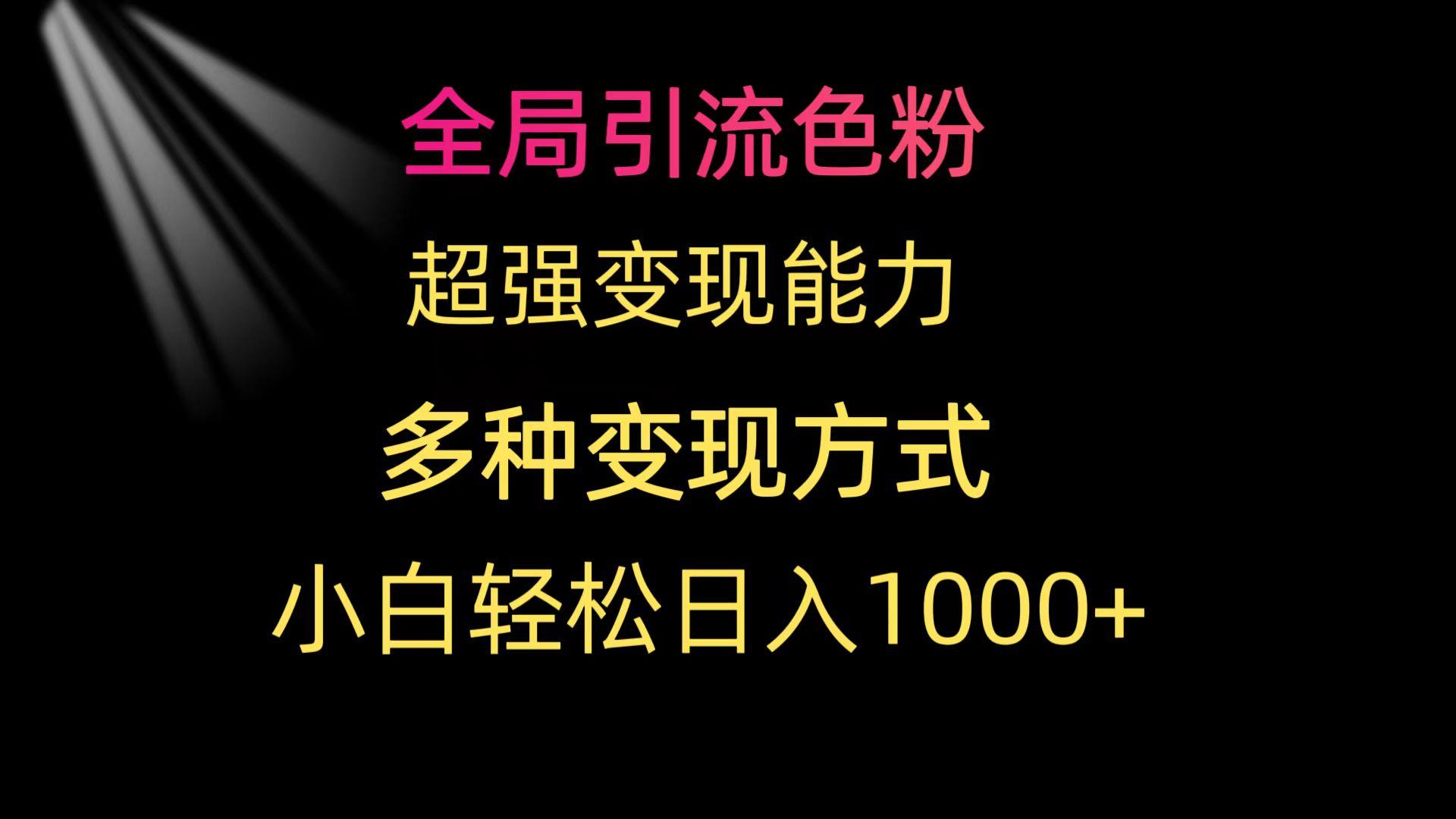 (9680期)全局引流色粉 超强变现能力 多种变现方式 小白轻松日入1000+-资源宝库