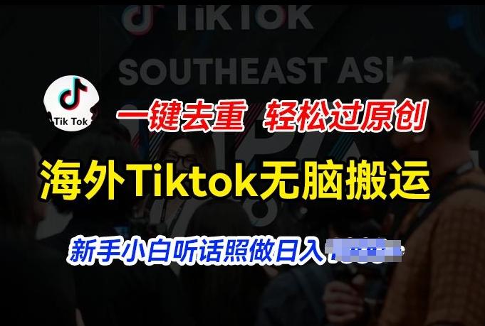 海外Tiktok短视频无脑搬运，一键去重轻松过原创，新手小白听话照做日入几张【揭秘】-资源宝库