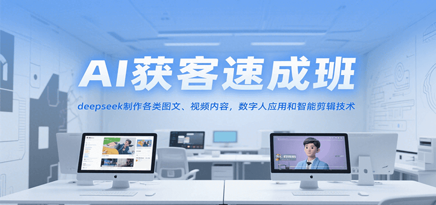 AI获客速成班,deepseek制作各类图文、视频内容,数字人应用和智能剪辑技术-资源宝库
