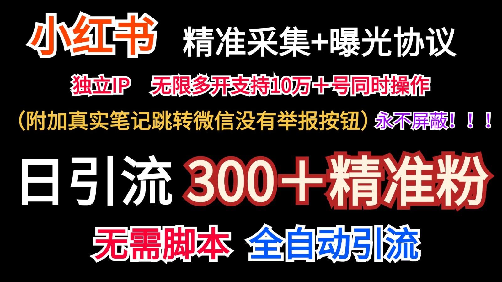 小红薯精准采集＋无限曝光＋真实笔记跳转微信，永不屏蔽(日引300＋精准粉)-资源宝库