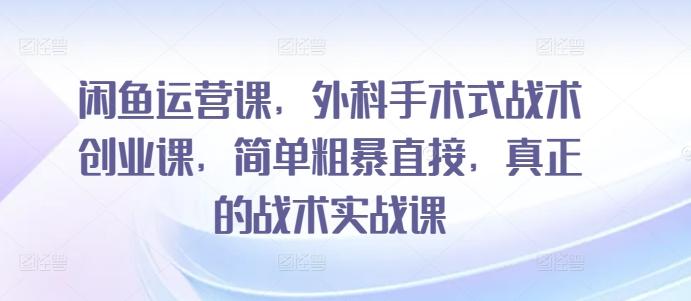 闲鱼运营课，外科手术式战术创业课，简单粗暴直接，真正的战术实战课-资源宝库