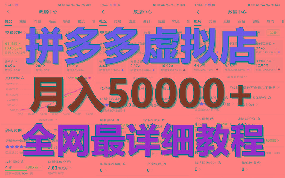 拼多多虚拟电商训练营月入50000+你也行，暴利稳定长久，副业首选-资源宝库