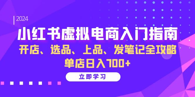 小红书虚拟电商入门指南：开店、选品、上品、发笔记全攻略 单店日入700+(更新)-资源宝库