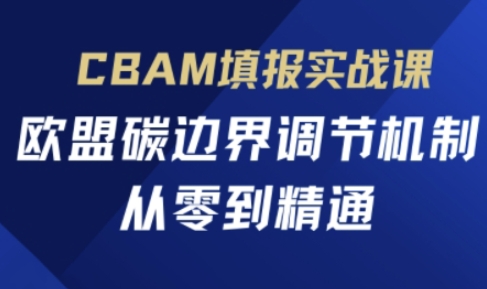 CBAM填报实战课，欧盟碳边界调节机制，从零到精通-资源宝库
