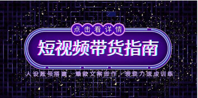 2025短视频带货指南,人设账号搭建,爆款文案创作,表现力速成训练-资源宝库