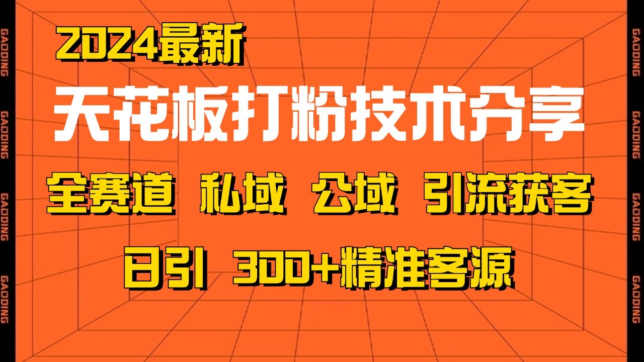 天花板打粉技术分享，野路子玩法 曝光玩法免费矩阵自热技术日引2000+精准客户-资源宝库