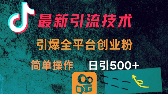 最新引流方法，引爆全平台的一个创业粉，简单操作日引300+-资源宝库
