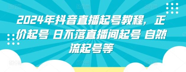 2024年抖音直播起号教程，正价起号 日不落直播间起号 自然流起号等-资源宝库