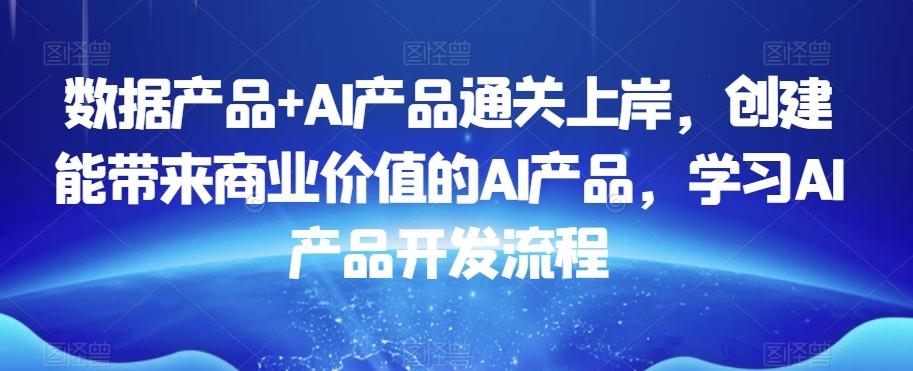 数据产品+AI产品通关上岸，创建能带来商业价值的AI产品，学习AI产品开发流程-资源宝库