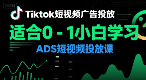 Tiktok短视频广告投放，适合0-1小白学习ADS短视频投放课-资源宝库