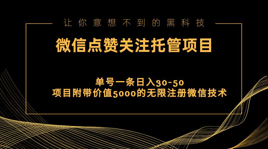 视频号托管点赞关注，单微信30-50元，附带价值5000无限注册微信技术-资源宝库