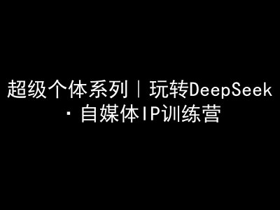 超级个体系列，玩转DeepSeek·自媒体IP训练营，deepseek教程-资源宝库