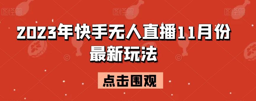 2023年快手无人直播11月份最新玩法-资源宝库